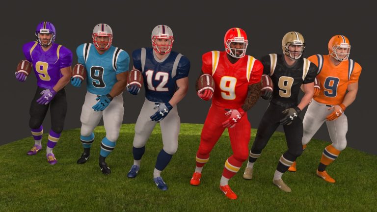 american football team 3d models